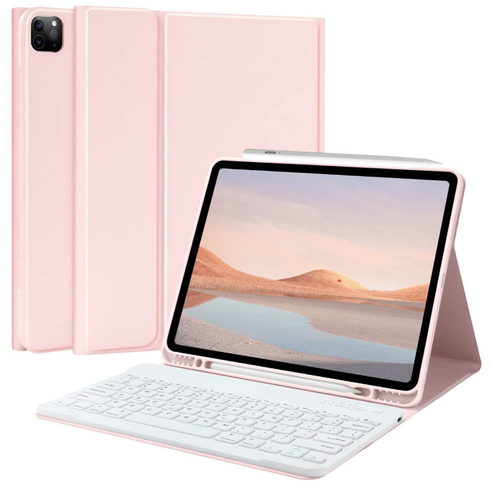 Tqq For Ipad Air 13-Inch (M2) 2024 & Pro 12.9 Inch 2022 Case With Keyboard Keyboard Case For 12.9-Inch Ipad Pro 6Th/5Th Generation - With P 6401053200067