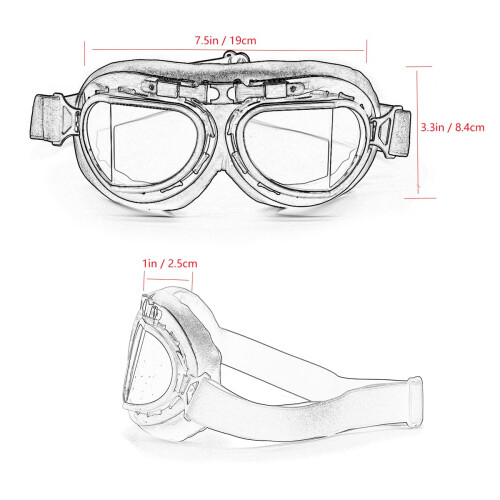 kucehiup Vintage Aviator Γυαλιά Μοτοσικλέτας (Χάλκινο πλαίσιο Σκοτεινοί φακοί) 1
