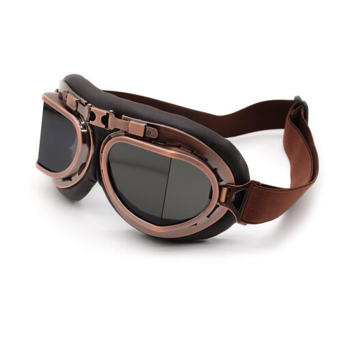 kucehiup Vintage Aviator Γυαλιά Μοτοσικλέτας (Χάλκινο πλαίσιο Σκοτεινοί φακοί) 2