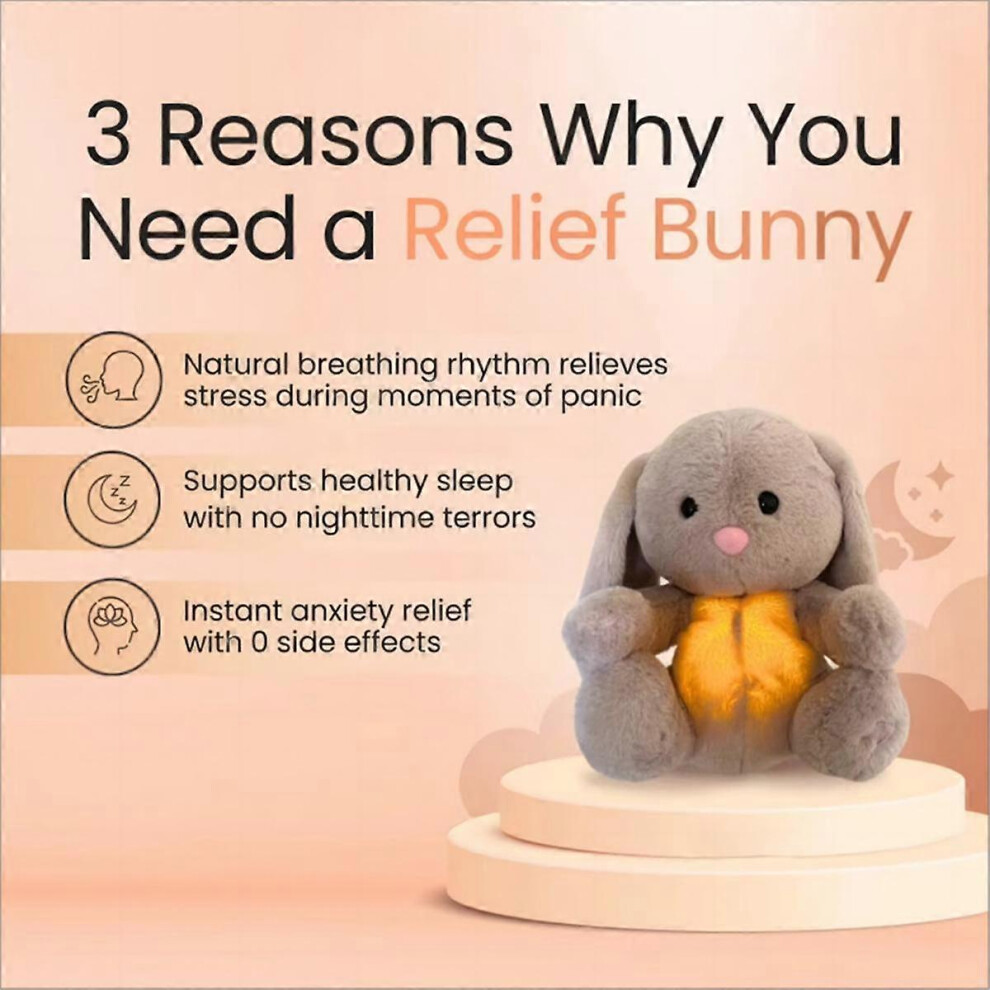 Baby Breathing Bunny Baby Soothing Bunny Plush Doll Toy Baby Kids Soothing Music Sleeping Companions Sound 2Pcs