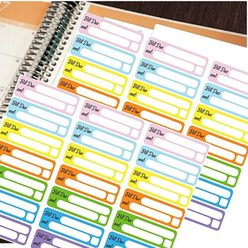 Αυτοκόλλητα Υπενθύμισης Λογαριασμών 210PCS 0.5''x1.5'' Υπενθυμίσεις Πληρωμών 2