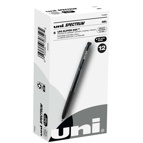 Uni-Ball uni-ball Spectrum Στυλό Gel 12 Τεμάχια Μαύρο 0.7mm