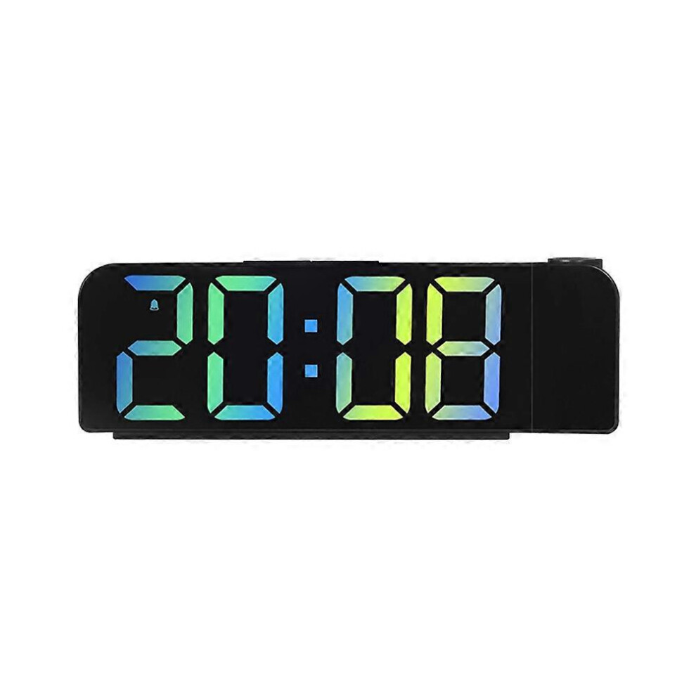 Simple Projection Alarm Clock LED Large Font Display Electronic Clock with Temperature Display E Style