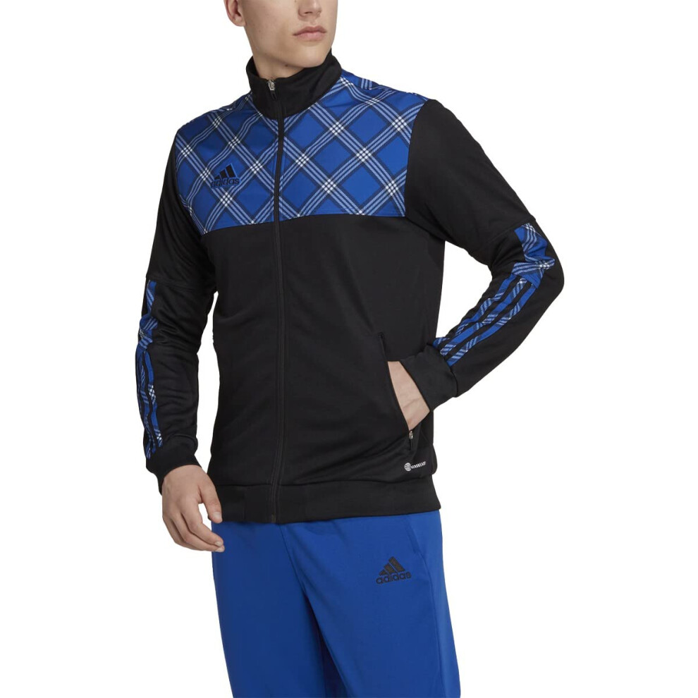 adidas Men's Standard Tiro Track Jacket  Black/Team Royal Blue  X-Larg