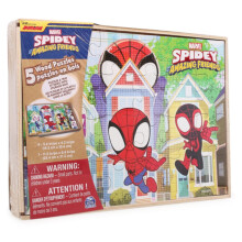 Disney Junior Marvel Spider-Man Spidey Amazing Friends - 5 puisen palapelin setti s ilytyslaatikolla lapsille - 4-vuotiaille ja sit vanhemmille