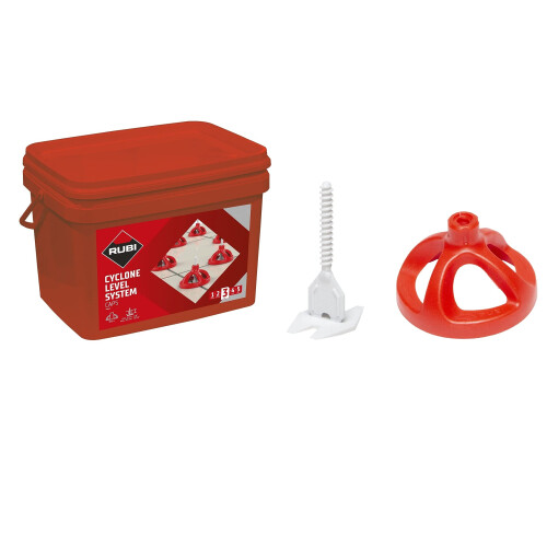 Rubi Tools KIT CYCLONE Fliesen-Nivelliersystem 1/16' 35964 Wei