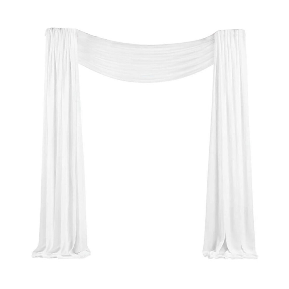 Wedding Arch Draping Fabric 1 Panel 29.5Inch X 19.6Ft White Sheer Chiffon Curtain Drapes for Wedding Ceremony