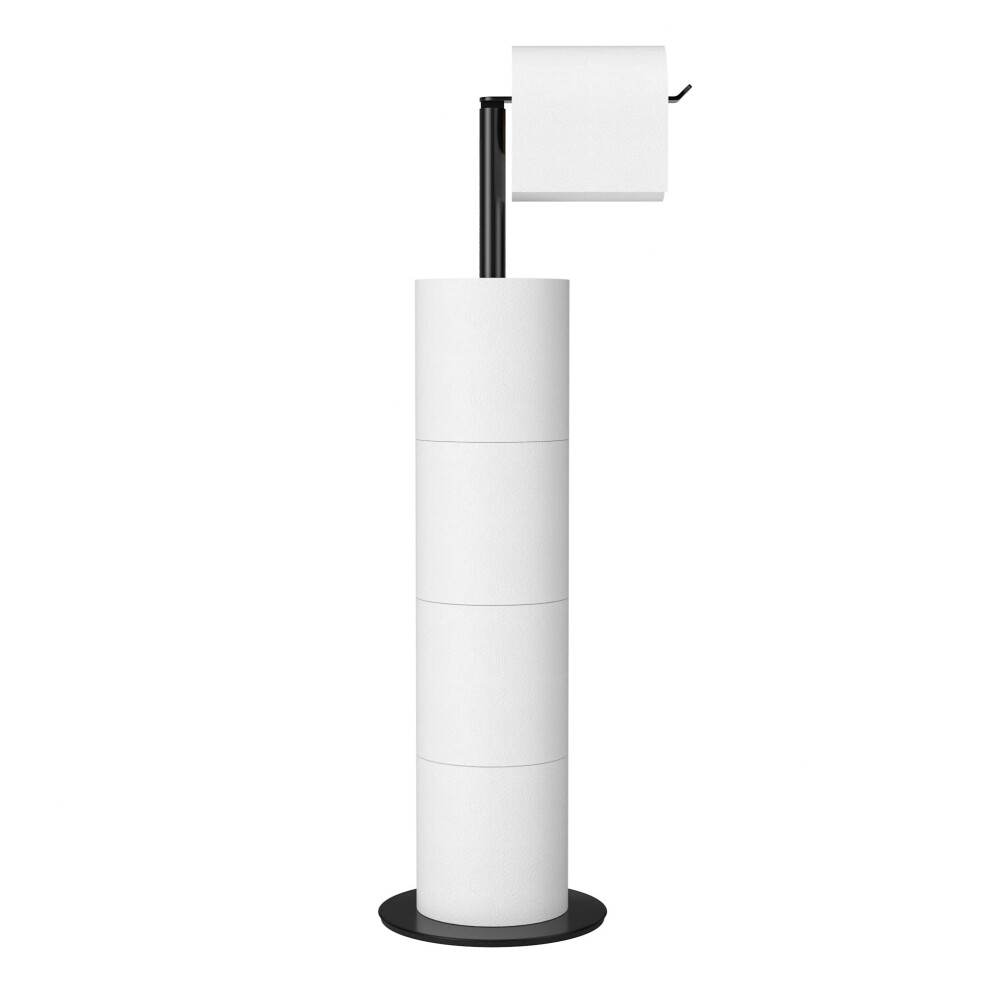Support et distributeur de papier toilette noir pour 4 rouleaux de rechange