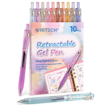 WRITECH Gelschreiber mit Druckfunktion, schnelltrocknende Tinte, feine Spitze, 0,5 mm, mehrfarbig