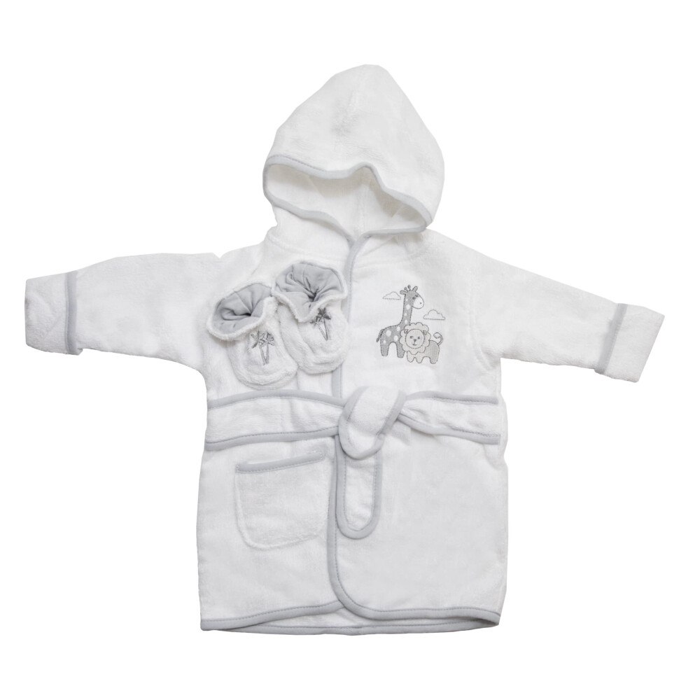 Peignoir     capuche en tissu    ponge Spasilk avec chaussons Ensemble de baby shower Taille unique