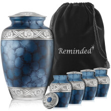 Przypomnial zestaw 5 dekoracyjnych urn kremacji dla ludzkich popiolw - 1 dorosly + 4 pamiatki Token Rozmiar niebieski