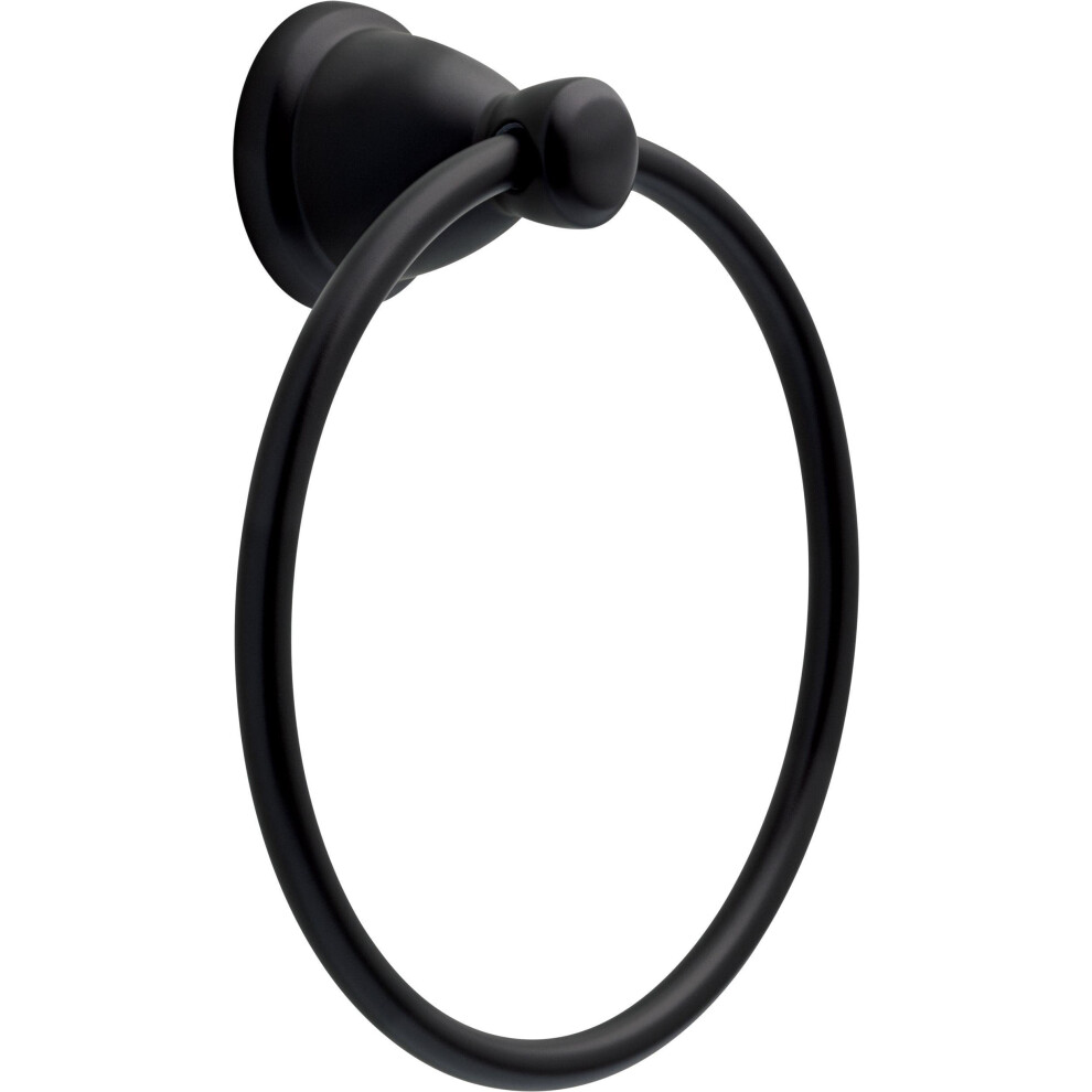 Franklin Brass Kinla Lot de 1 porte-serviettes     main Noir mat Porte-serviettes pour salle de bain Support mural rond pour serviette de bain