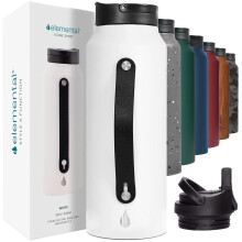 Elemental Iconic roestvrijstalen waterfles met rietje 32 oz lekvrije driedubbele wand ge  soleerde waterflessen voor reizen en S