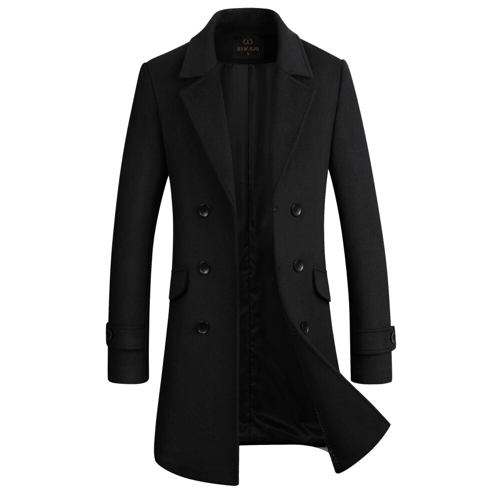 Manteau long crois    en laine m   lang   e de qualit    sup   rieure pour homme HXW.GJQ (as1 a
