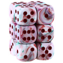 Sada kociek DND - Chessex D&D kocky - 16mm Pop Art & Red limitovaná edícia kockového bloku - kocky Dungeons and Dragons obsahujú 12 kociek - D6 r