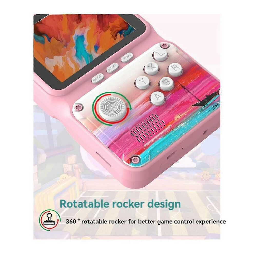 Handheld Retro Game Console 2.8 Inch 500 Games Retro Arcade AV Connection Support 2 Players for Children'S Gift Pink