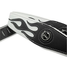 Yueko Personality Leather Red Flame Series Guitar Strap til Guitar Bass Guitar Accessories (A5-Black Flame)