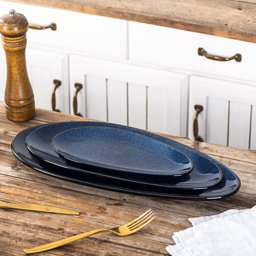 vicrays Large Oval Serving Platters  16""/14""/10"" Porcelain Serving 1