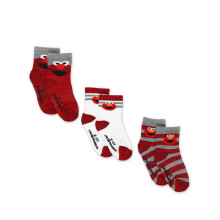 Sesamstraße Elmo Baby Kleinkind Jungen Mädchen 3er Pack Crew Socken mit Grippers (4-5T, Rot)