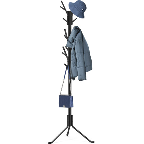 Simple Houseware Standing Coat and Hat Hanger Organizer Tree Shaped Rack  18 Hooks  Black