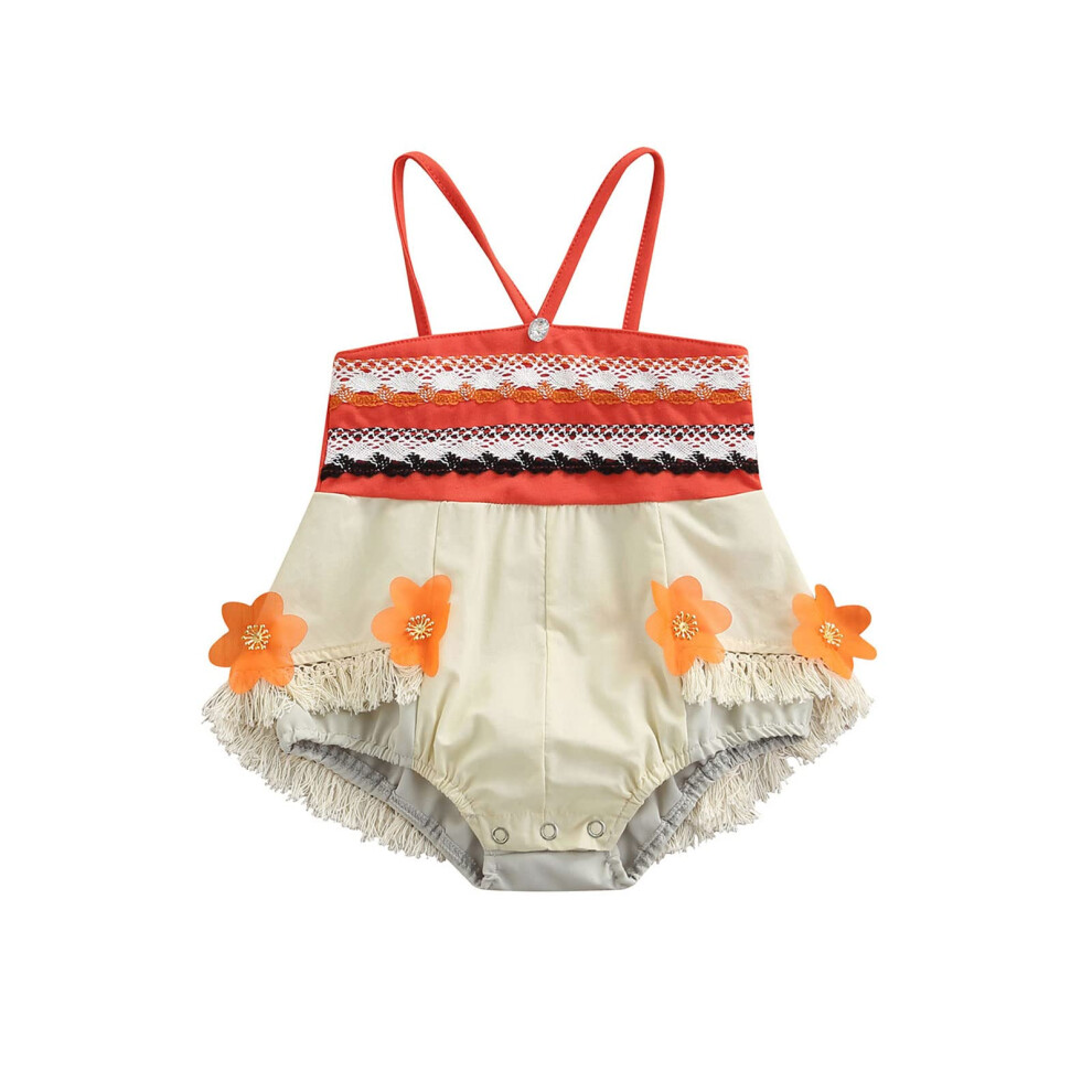 Barboteuse fantaisie Moana pour b   b    fille, tenue assortie en dentelle     volants