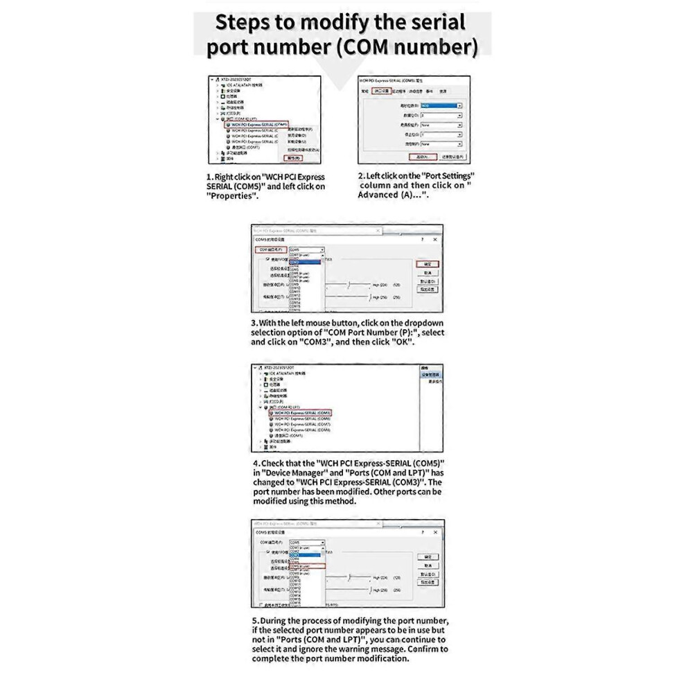 M.2 to 4 Serial Ports and 1 Parallel Port Card RS232 for Tongxin Multi Expansion Card B Key M Key NGFF WCH384-image-OPC-PG92TGM-NEW