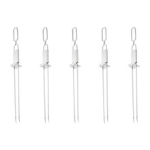 Stainless Steel Double Needle Barbecue Skewers with Self Push Plate Barbecue Forks Outdoor BBQ Accessories Tools 5pcs