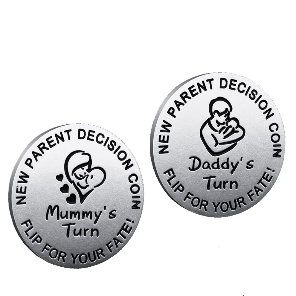 New Dad Mom Gifts Funny Decision Making Coin New Baby Gift For Parent Vichona