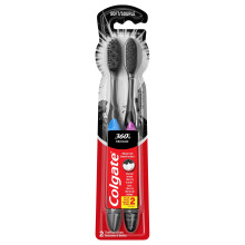 Colgate 360 zubn kefka s akt vnym uhl m pre dospel ch, m kk zubn kefky, 2 ks