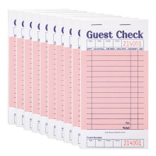 Stock Your Home Pink Guest Check Books for Servers (10 Pack) Server No