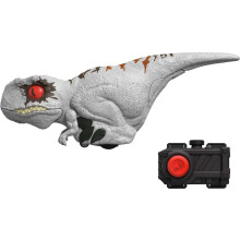 Mattel Jurassic World Dominion Uncaged Click Tracker Atrociraptor Ghost Interaktywna zabawka Dino Sterowanie kliknieciem i ruchem i dzwiekiem