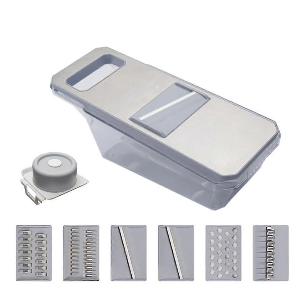 Metal Multifunctional Safety Manual Vegetable Slicer Potato Garlic Carrot Grater Gray