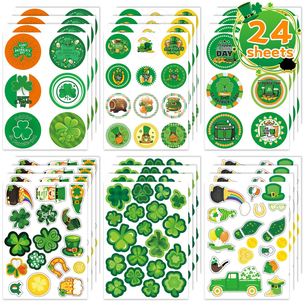 MISS FANTASY St Patricks Day Stickers 308PCS Shamrock Stickers St. Pat