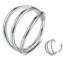 Yrogcu 16g 8mm s?lv n?se ringer l?be septum klik: tredobbelt ?ben stak conch daith piercing smykker brusk ?rering hoop kirurgisk st?l conch daith