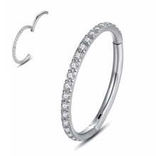 Yrogcu 16g 10 mm s?lv udenfor klar-zicron-brolagt n?se ringe brusk?reringe tragus: 316L rustfrit st?l helix ?rering