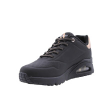 Skechers Dames Uno-Shimmer Away Sneaker Zwart/Zwart 11