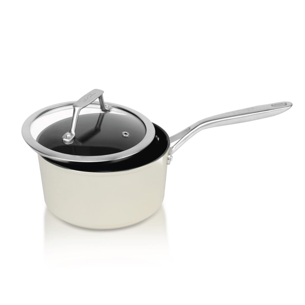 ValenCera by TeChef 2-quart Ceramic Nonstick Saucepan with Glass Lid