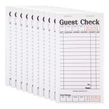 Stock Your Home Black+White Guest Check Books for Servers (10 Pack) Se