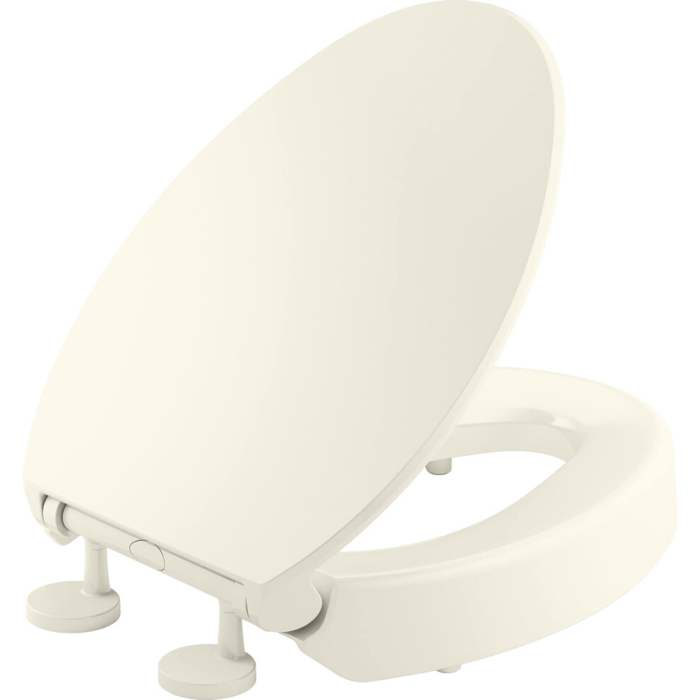 Photos - Toilet Seat Kohler Hyten Elevated Quiet-Close Elongated , Biscuit 25875-96