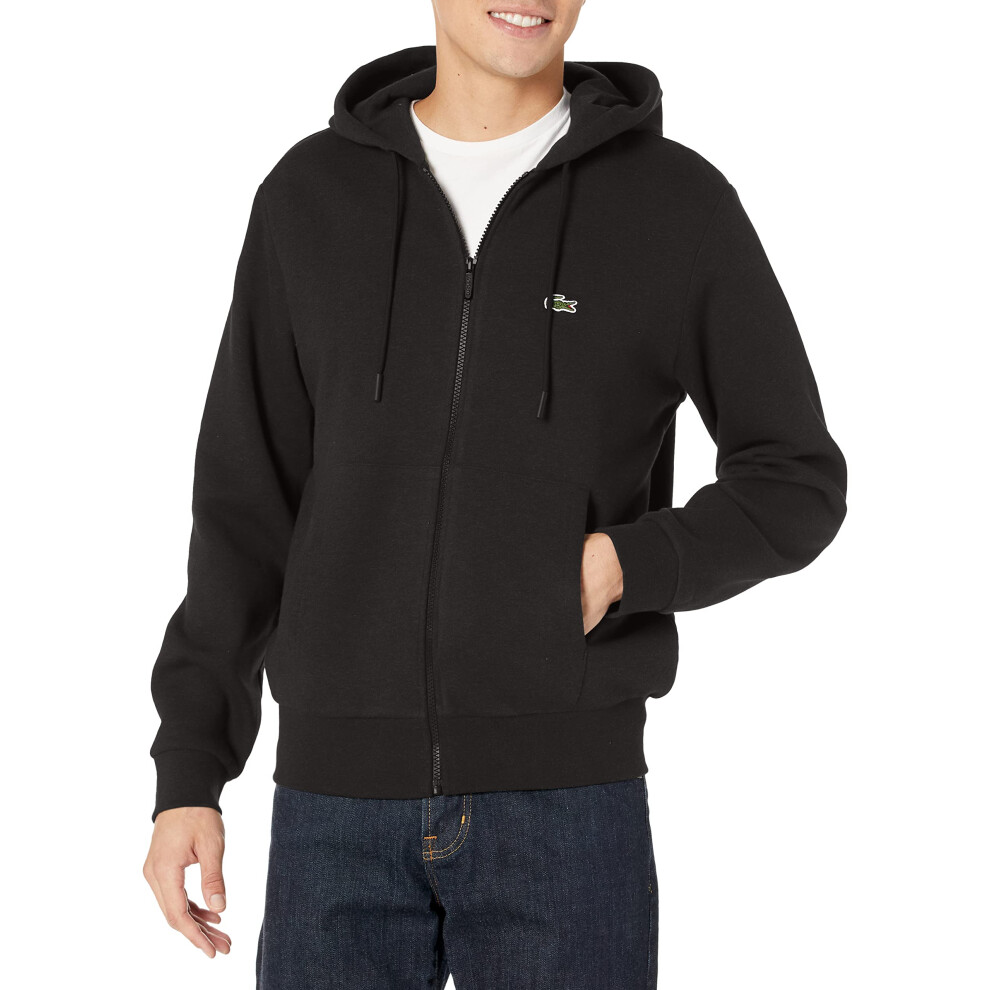 Lacoste Men's Kangaroo Pocket Color-Block Sweatshirt  Noir  4X-Large