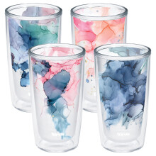 Tervis Made in USA -eristetty tuplaseinäinen mustepullo - Crystal Nature Collection -eristetty muki pitää juomat kylminä ja kuumina 16oz 4 kpl la