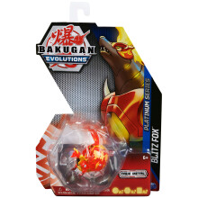 Bakugan Evolutions Blitz Fox (Red) Platinum Series True Metal 2 Bakucores e Card de Card de Cardons Toys para meninos de 6 anos ou mais