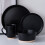 Stone Lain Jules Stoneware Round Dinnerware Set  Black 16-Piece Servic 1
