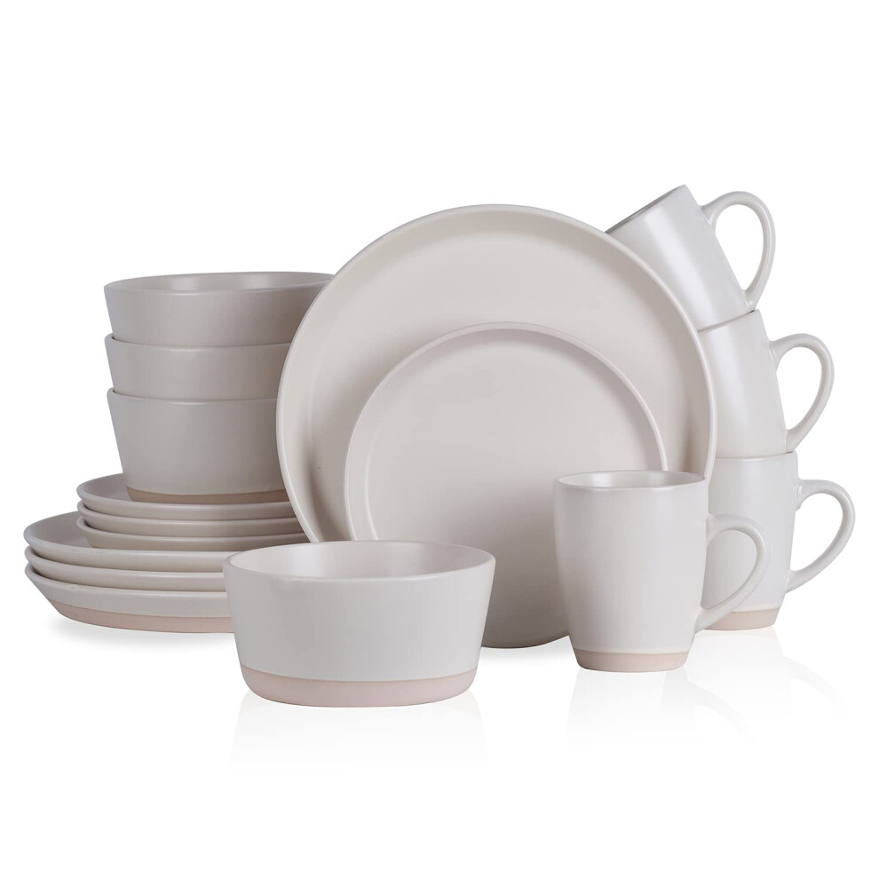 Stone Lain Jules Stoneware 16-piece Round Dinnerware Set White