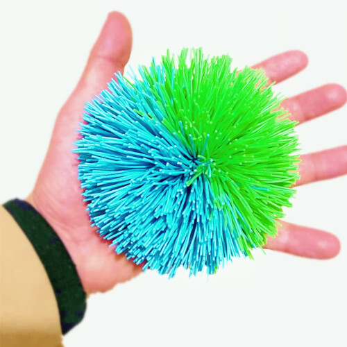 4,5 polegadas grande arco -   ris de bola pegajosa bola de silicone bola de macaco da bola de juggging bola (azul+verde)