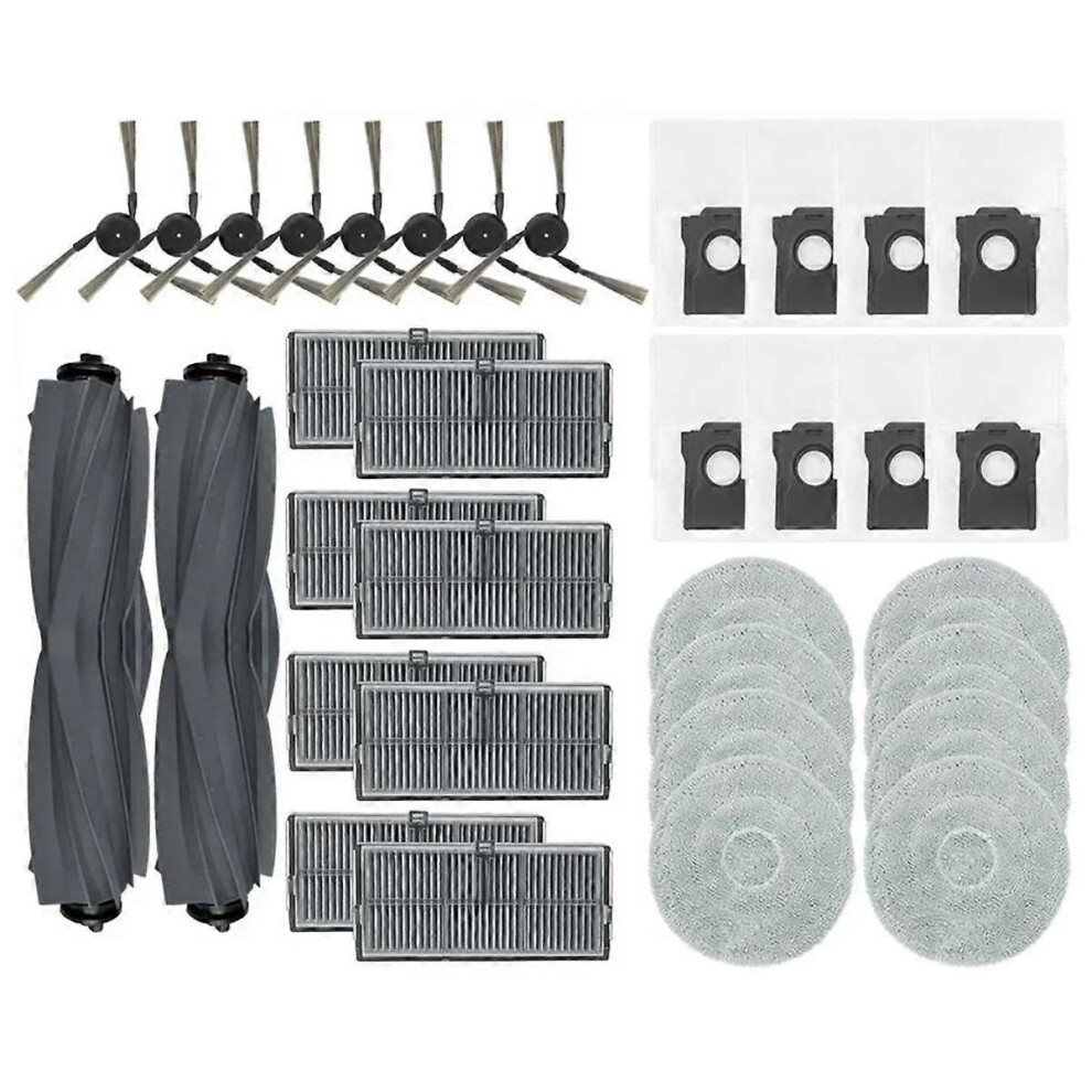 For X40 Ultra / S30 Pro Robot Vacuum Cleaner Mian Side Brush Hepa Filter Mop Cloth Dust Bags Replacement Parts