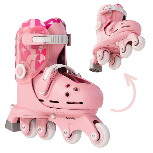 Kids Learner Training Skates for Beginner  2 in 1 Adjustable Roller Sk