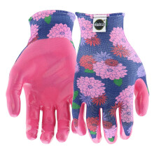 Manu?i de lucru pentru gradinarit Miracle-Gro pentru femei, acoperite cu nitril, model floral, pachet de 3, confort extrem, aderen?a excelenta, r