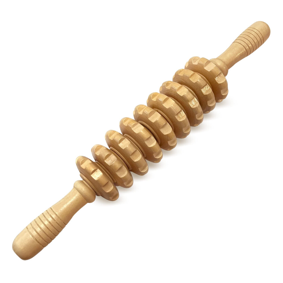 Deston Manual Massager Wooden Handheld Roller Trigger Point Massager S