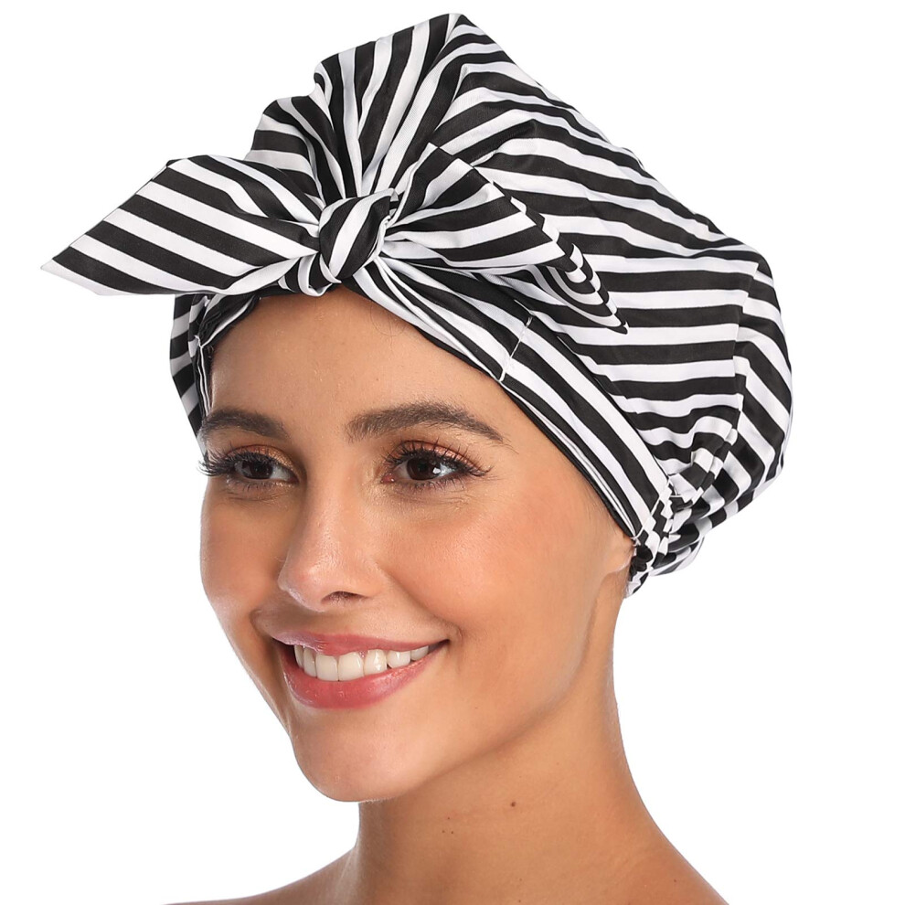 Bonnet de douche VVolf pour femme Grand bonnet de douche pour cheveux longs Mignon r   utilisable